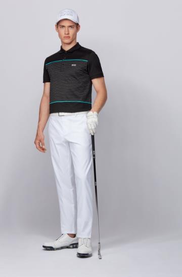 Koszulki Polo BOSS Slim Fit Czarne Męskie (Pl99405)